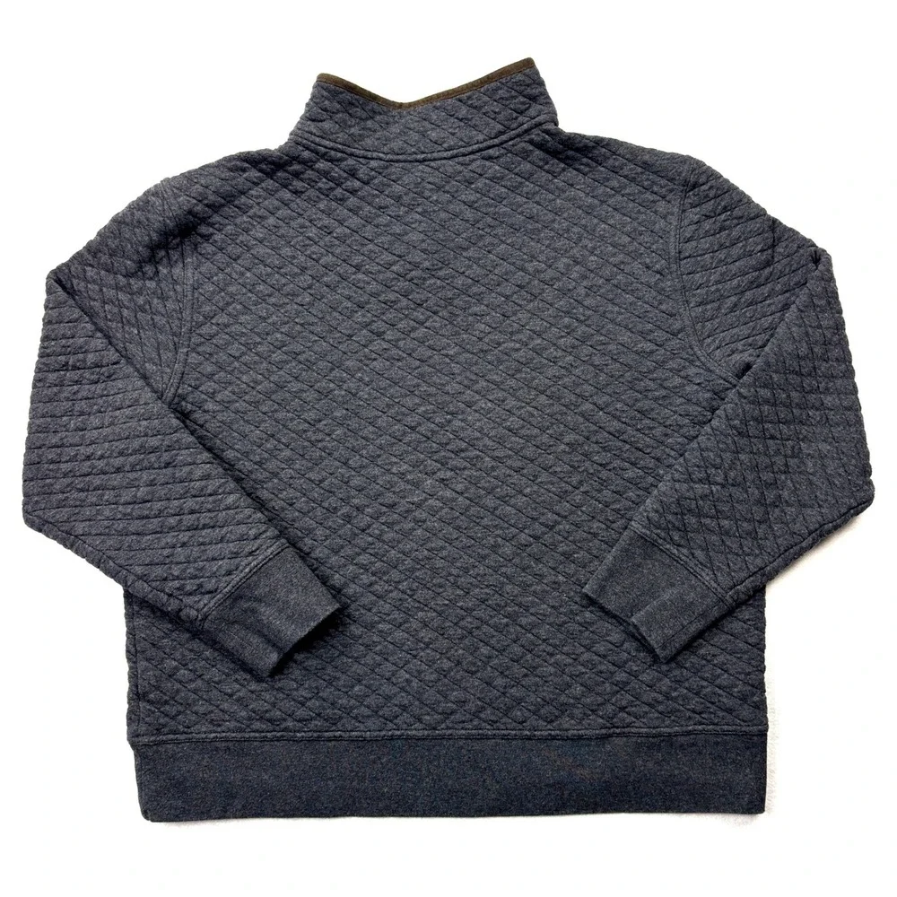 Banana Republic Mens Quilted Popover Sweatshirt‎ Charcoal Heather Grey Large L